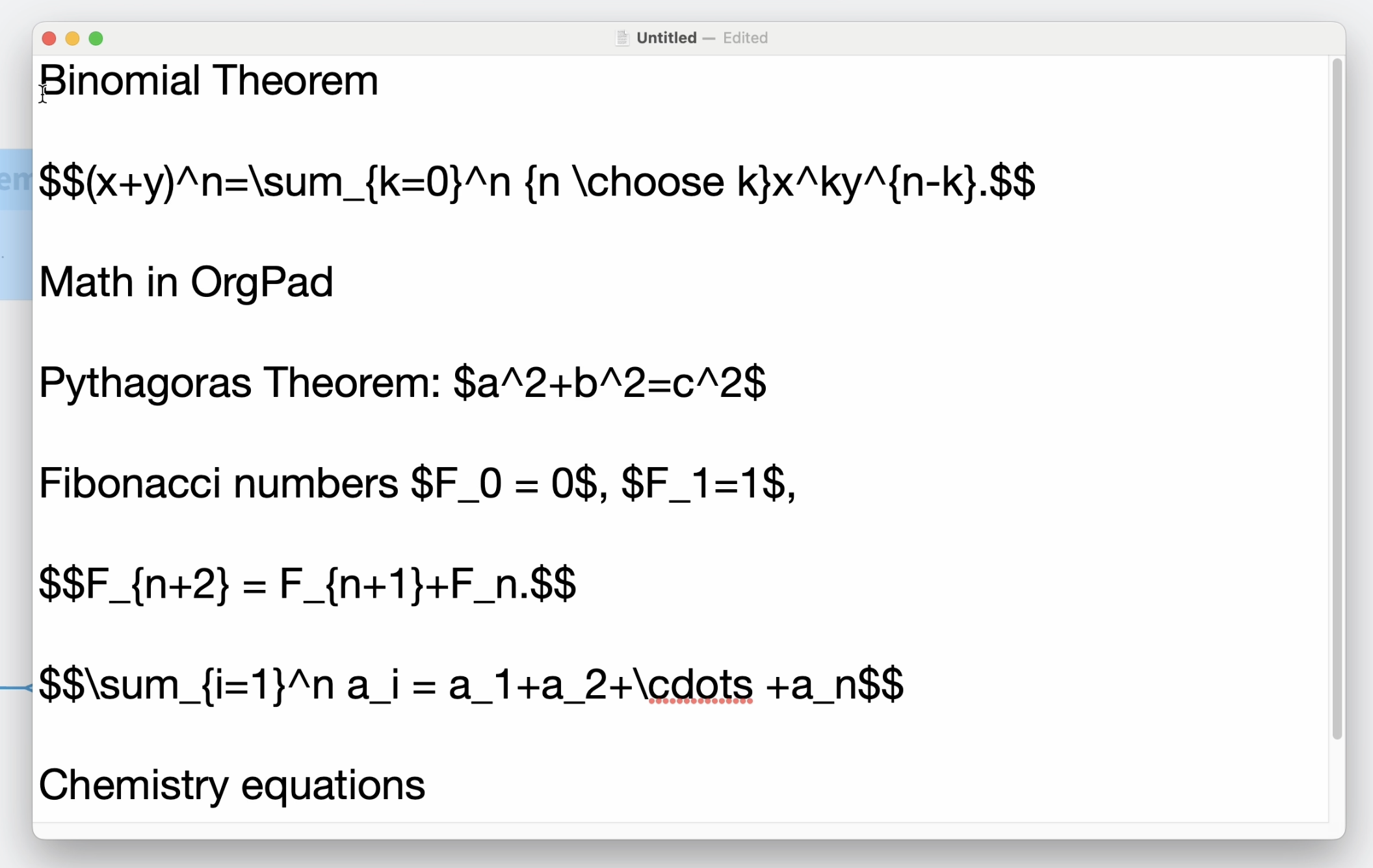 Copied into a plain text editor
